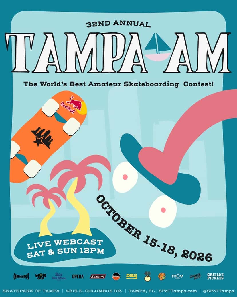 Afiche oficial de la edición 32 del Tampa Am, con la fecha del 15 al 18 de octubre de 2026 y la transmisión en vivo el sábado y el domingo