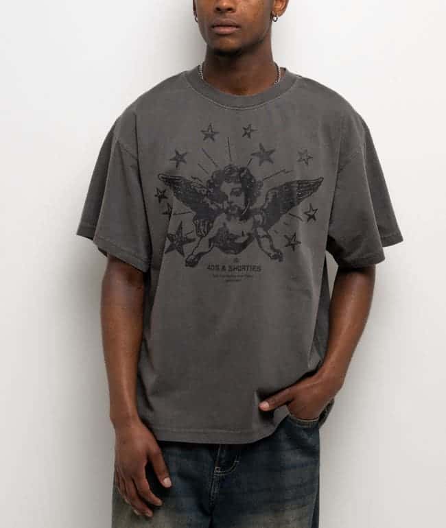 40s & Shorties Cherub Rock Grey Wash T-Shirt