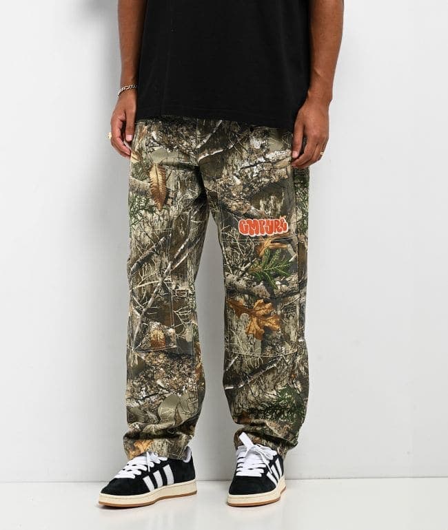 Pantalón Empyre x Realtree de lona con camuflaje Realtree EDGE, rodillas dobles y logo naranja bordado