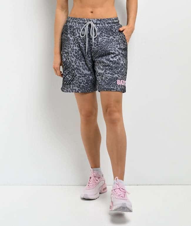 Ninth Hall Billie Leopard Grey Mesh Shorts